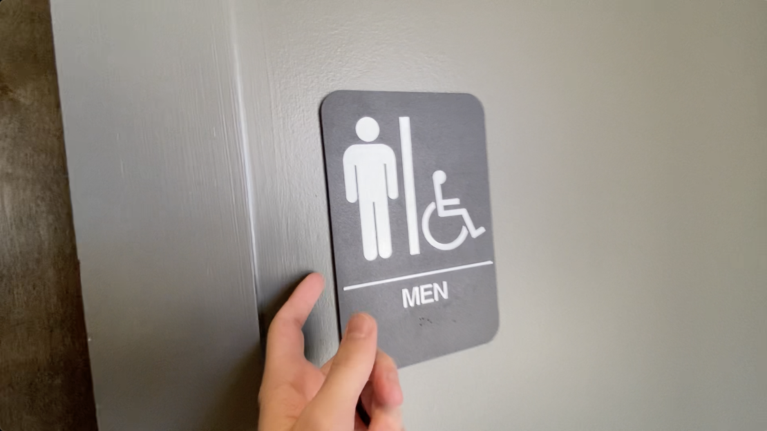 Best Men's Bathroom Sign with Braille | Corko's Restroom Sign