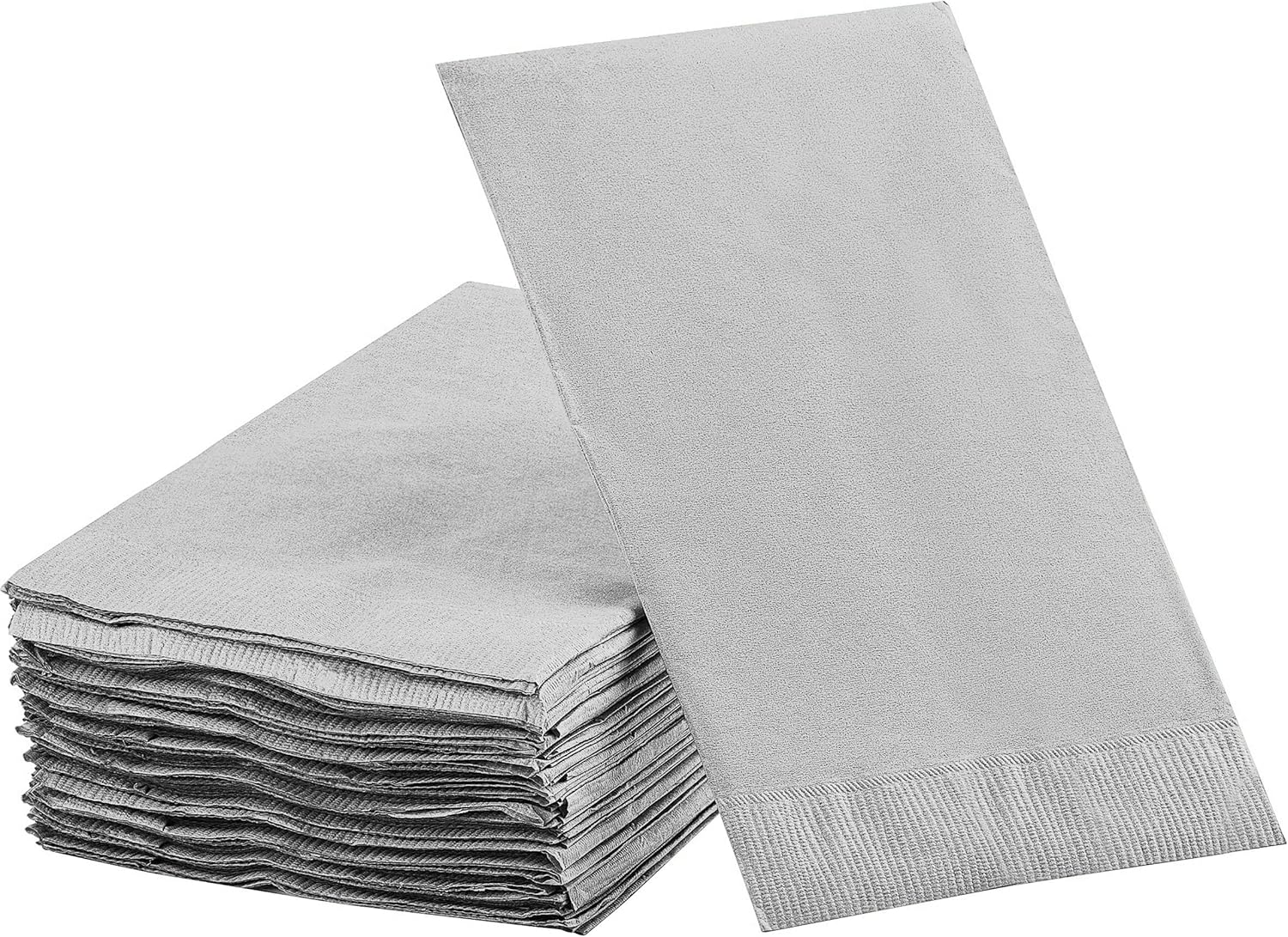 Dinner Napkins Disposable Guest Towels, Silver Beverage Napkins Soft and Absorbent