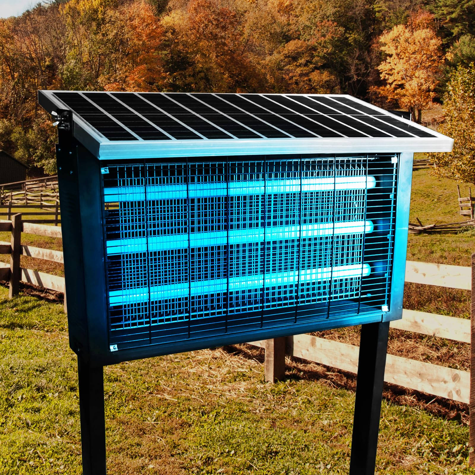 Leistungsstarker großer Solar-Insektenvernichter für den Außenbereich, für 6000 m², poartable wiederaufladbare Mückenzapper mit leistungsstarkem, kabellosem Solar-Fliegenvernichter für Terrasse,