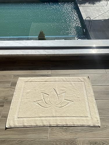 Toalla de baño con estampado de flores de loto, toalla para pies después de la ducha, toalla de yoga, 100% algodón, gruesa y absorbente, lavable,