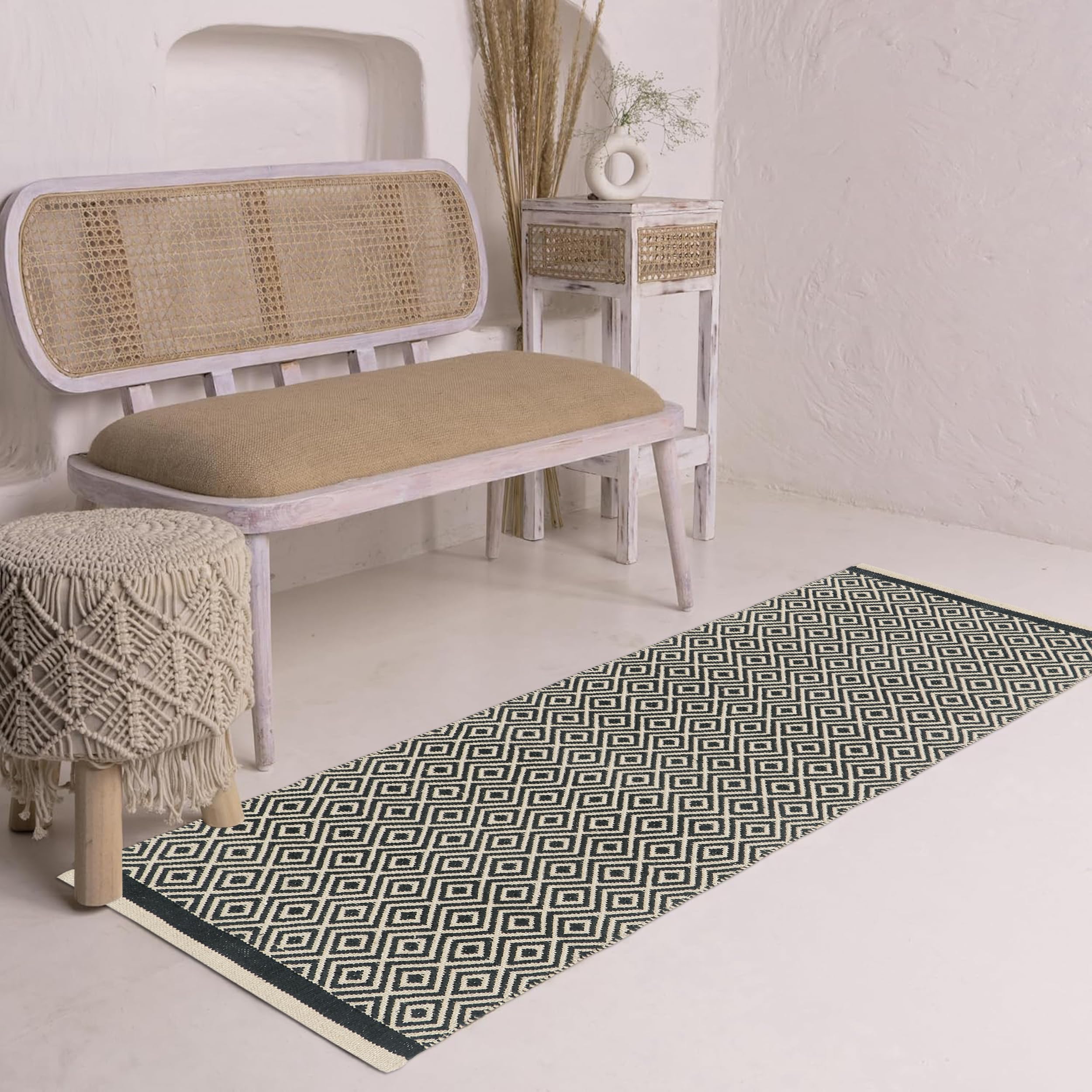 Handwoven Cotton Rug Runner - 60x152cm -15