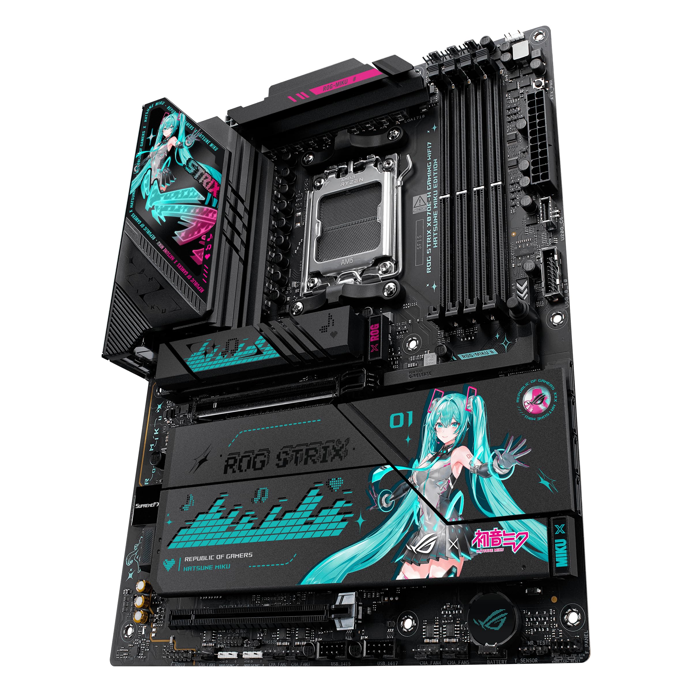 ASUS ROG Strix X870E-H Gaming WIFI7 Mainboard Sockel AMD AM5 (ATX, DDR5, WiFi 7, 4X M.2, PCIe 5.0, 2X USB4, PCIe Slot Q-Release, Aura Sync)