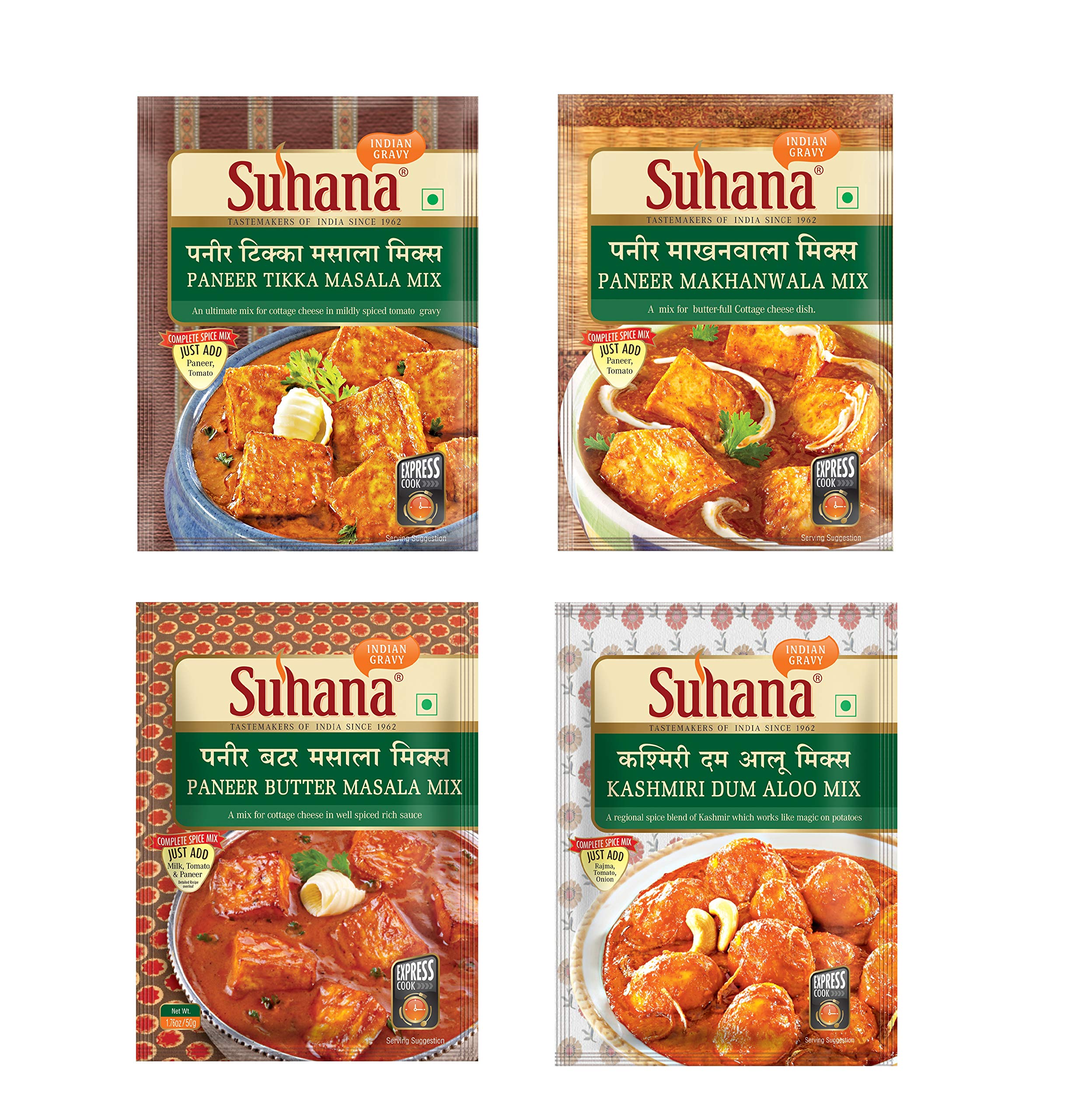Suhana Veg Combo of 4 (Paneer Makhanwala, Paneer Butter Masala, Kashmiri Dum aaloo, Paneer Tikka Masala) (B081STJVQ4) Amazon Price History, Amazon Price Tracker