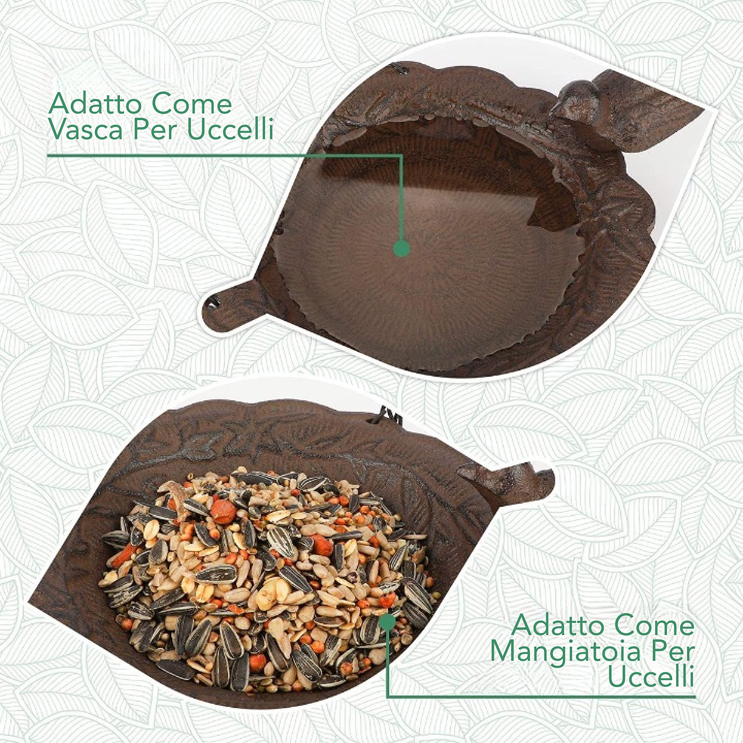 WILDLIFE FRIEND | abbeveratoio per uccelli da appendere, resistente alle intemperie, per mangiatoia, vasca per uccelli da appendere, abbeveratoio per uccelli con uccellino