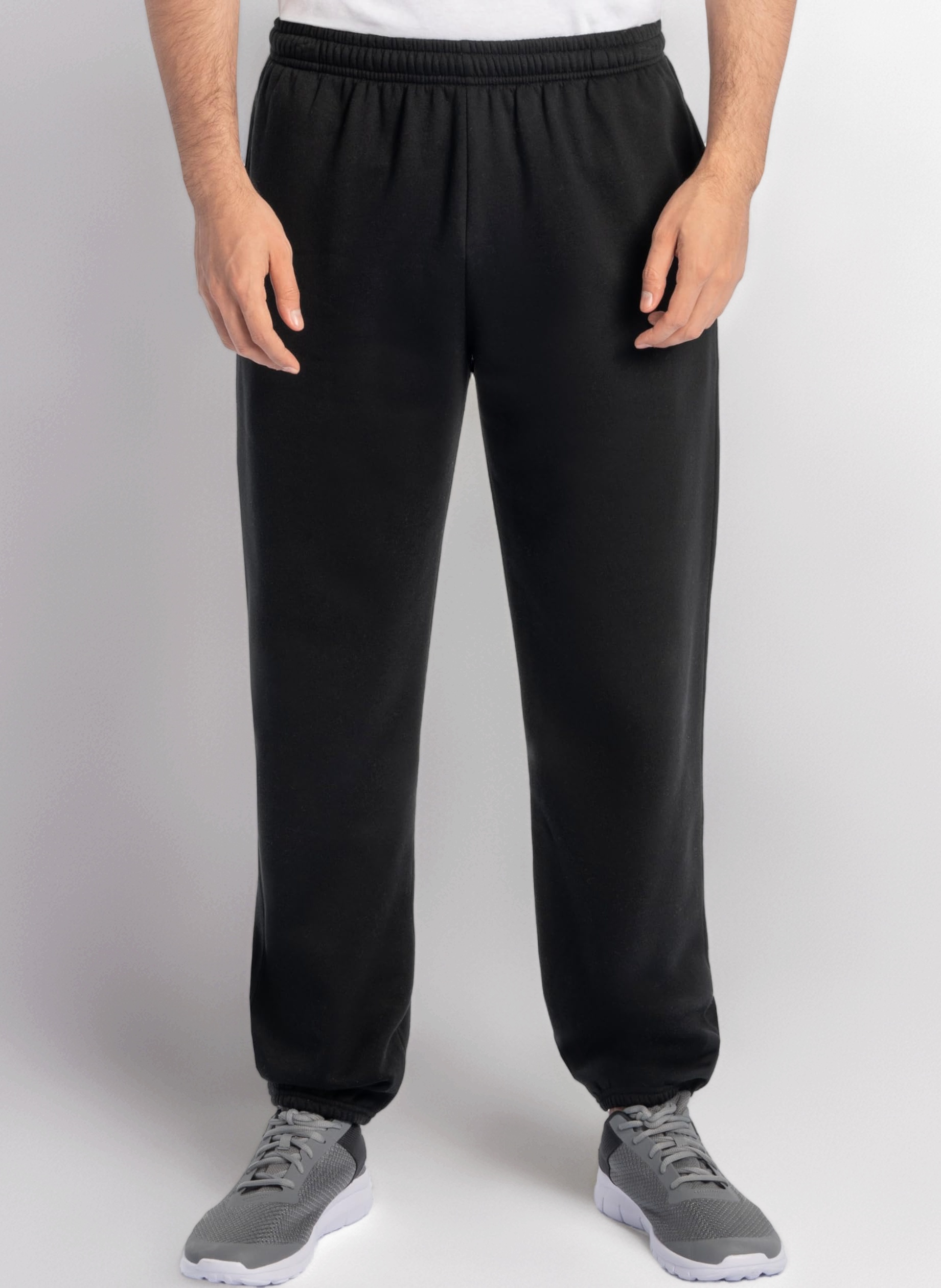 Fruit of The Loom Men's Eversoft Fleece Elastic Bottom Sweatpants with Pockets, Relaxed Fit, Moisture Wicking, Breathable Track Pants