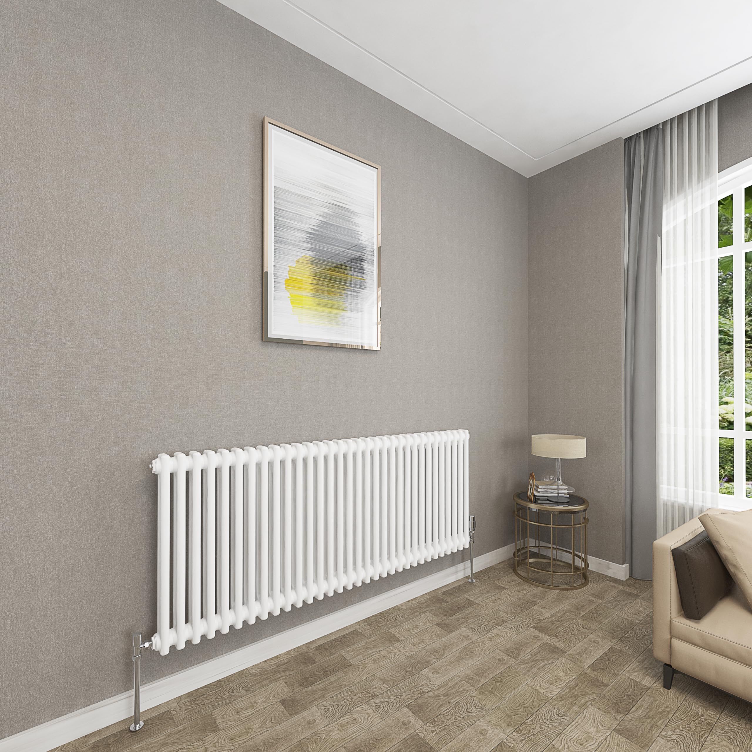 Sky Bathroom White 600X1460mm 2 Column Radiator Horizontal Cast Iron Radiato Traditional Central Heating Radiator