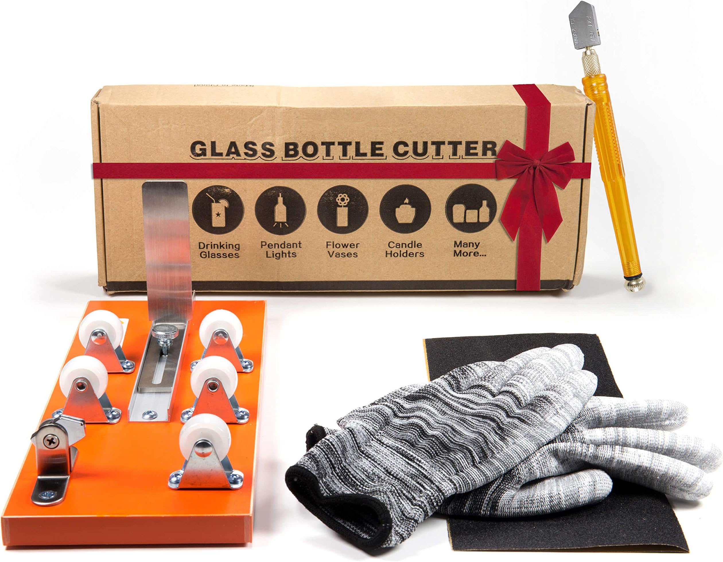 Glass Bottle Cutter - Professional Grade Tool for Precise Cutting: DIY Kit for Wine, Beer, Liquor Bottles with Safety Accessories