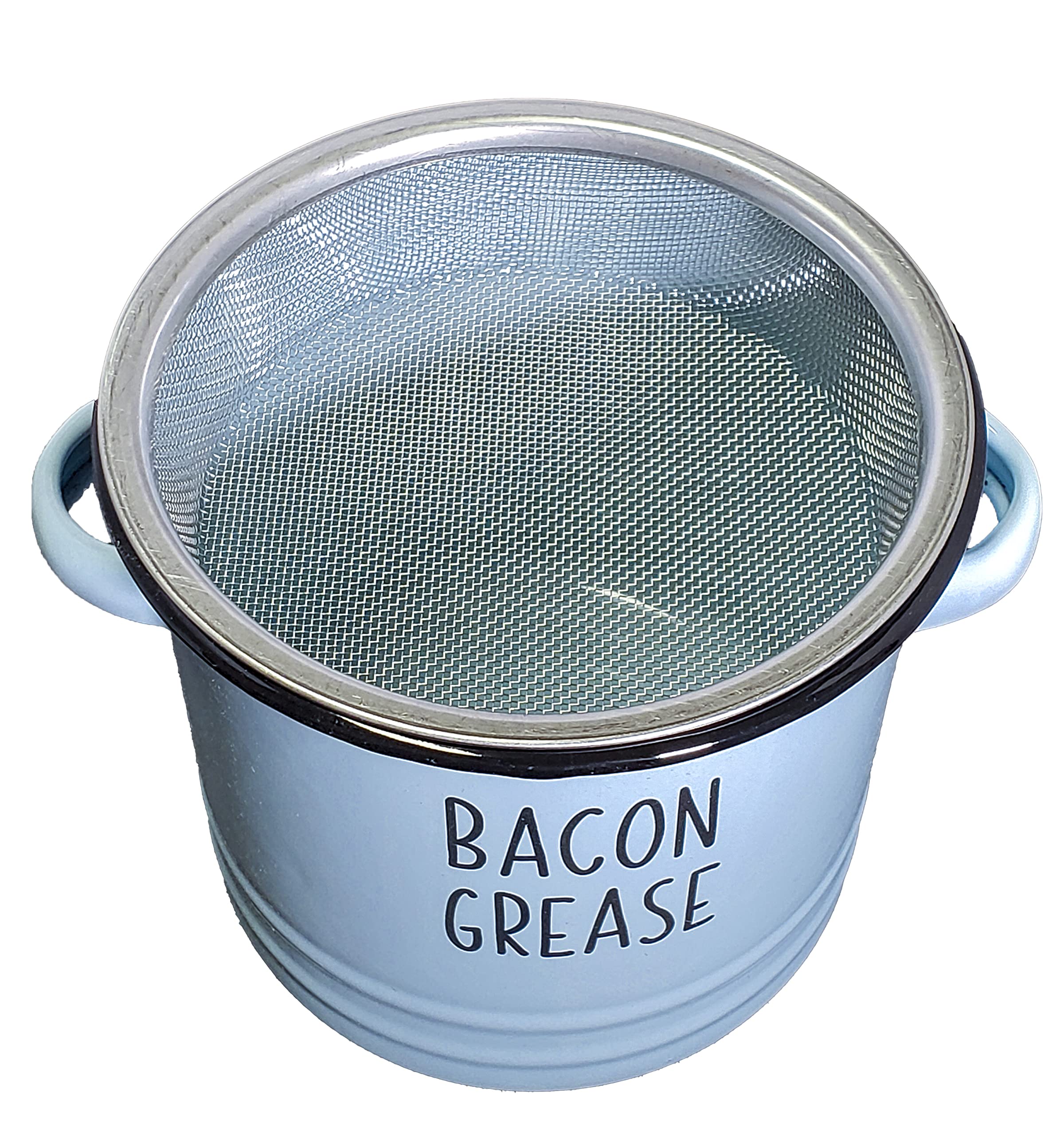 Speckfettbehälter Mit Sieb, 1,3 L – Emaille-Fettbehälter Mit Silikonspatel, Spülmaschinenfest, Blau, Ideal Zum Filtern Und Aufbewahren Von Speiseöl