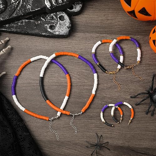 Miniatura 6 de Juego de 3000 cuentas de arcilla Heishi de Halloween y otoño, 0.39 pulgadas, cuentas de arcilla polimérica de Acción de Gracias, cuentas