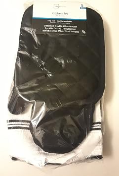 Wondertex Industrial Co., Ltd. 5 Piece Kitchen Towel Set Rich Black