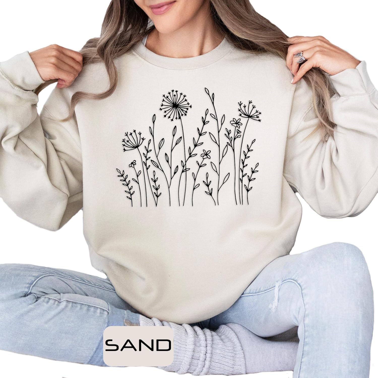 Floral T Shirts for Women, Wildflower Tees, Cute Flowers Shirt, Inspired Botanical Gardener Naturalist Flower T-Shirt, Summer Wildflower Shirt - Image 3