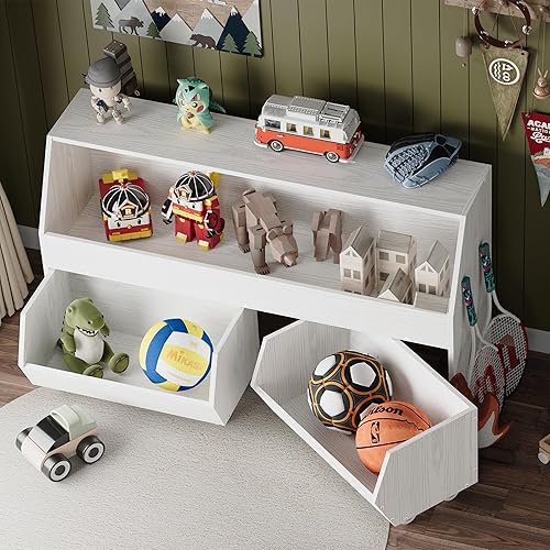 Miniatura 4 de ASTRONAPE Almacenamiento y organizador de juguetes para niños, estantería multifuncional y contenedor de almacenamiento con carrito móvil para niños