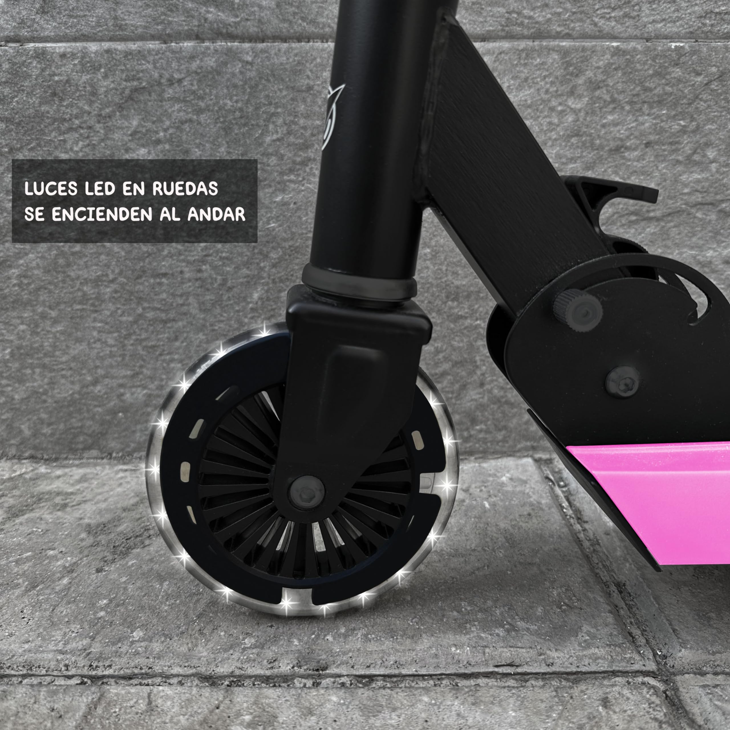 Patinete con Luces led, Patinete Plegable, Altura Ajustable para niños de 3 a 10 años, Scooter Capacidad de Peso hasta 60kg.