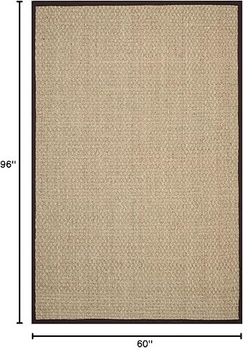 Vista 234 de SAFAVIEH Natural Fiber NF114A - Alfombra de hierba marina, tejido de canasta, con borde, para zonas de alto tráfico, sala de estar, dormitorio, 2