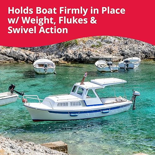 Miniatura 4 de SeaSense Ancla de barco azul marino  Ideal para lanchas pequeñas, pontones, embarcaciones de pesca, kayaks y más  La pintura en polvo de aluminio