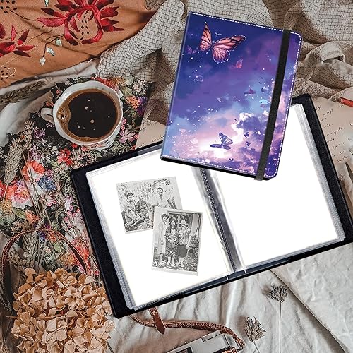 Miniatura 10 de RMJKXQZG Álbum de fotos pequeño de 4 x 6 pulgadas, 60 bolsillos, 240 fotos con fuerte banda elástica, cubierta HD para álbumes de fotos de bebés,