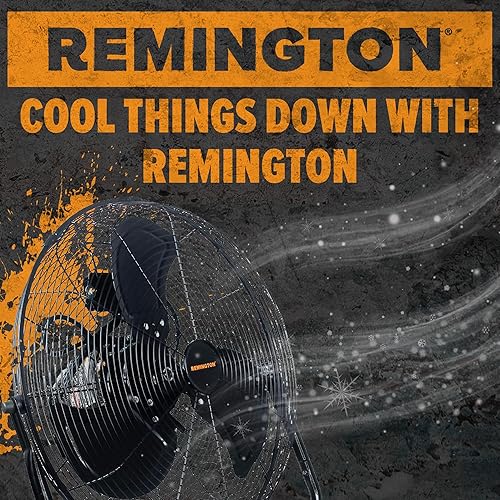 Miniatura 5 de Remington Ventilador de piso de alta velocidad, unidad de refrigeración portátil de 3 velocidades, flujo de aire de metal resistente para grandes