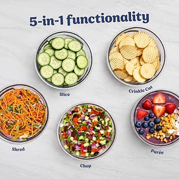 Ninja PREPi 5-in-1 Prep & Store System, Crinkle, Slice, Shred, PN301WH