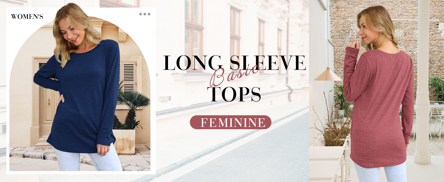 Maglietta Donna Maniche Lunghe WNEEDU - Tunica Casual In Poliestere Rayon Con Spandex - Foto 13