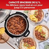 Instant Pot 5.7L Multicuiseur 7-in-1 - Autocuiseur, Mijoteuse, Sauteuse, Yaourtière, Cuiseur d'Œufs, Cuiseur Vapeur et Réchauffeur d'Aliments, Pot Intérieur en Acier Inoxydable, Noir - 4