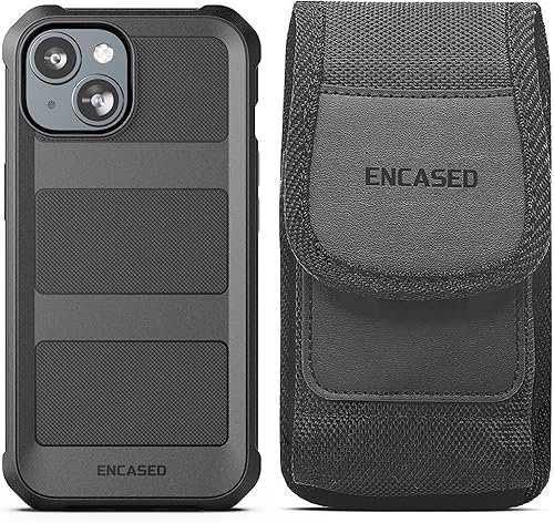 Miniatura 5 de Encased Funda para cinturón 2 en 1 con funda resistente para iPhone 15 Plus, clip de funda de nailon balístico con funda protectora para teléfono
