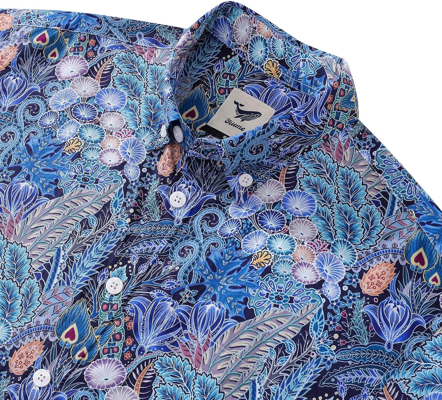 Men's Hawaiian Shirt Floral Pattern Series 2 Print Cotton Button-Down Short Sleeve Aloha Shirt