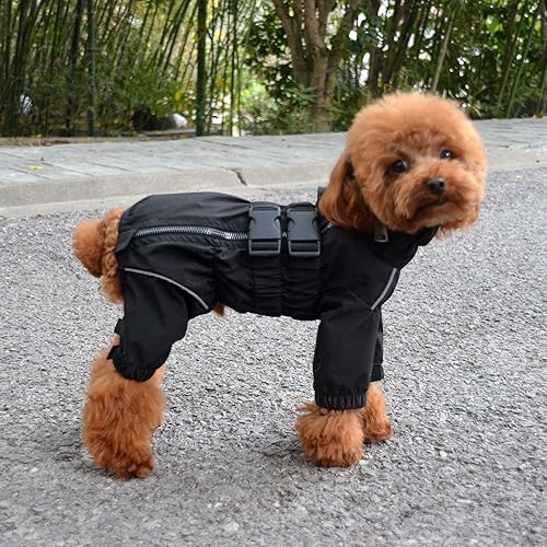 Miniatura 7 de Lovelonglong - Chaqueta impermeable para perros, ligera, impermeable, reflectante, resistente al viento, a prueba de nieve, para perros pequeños,