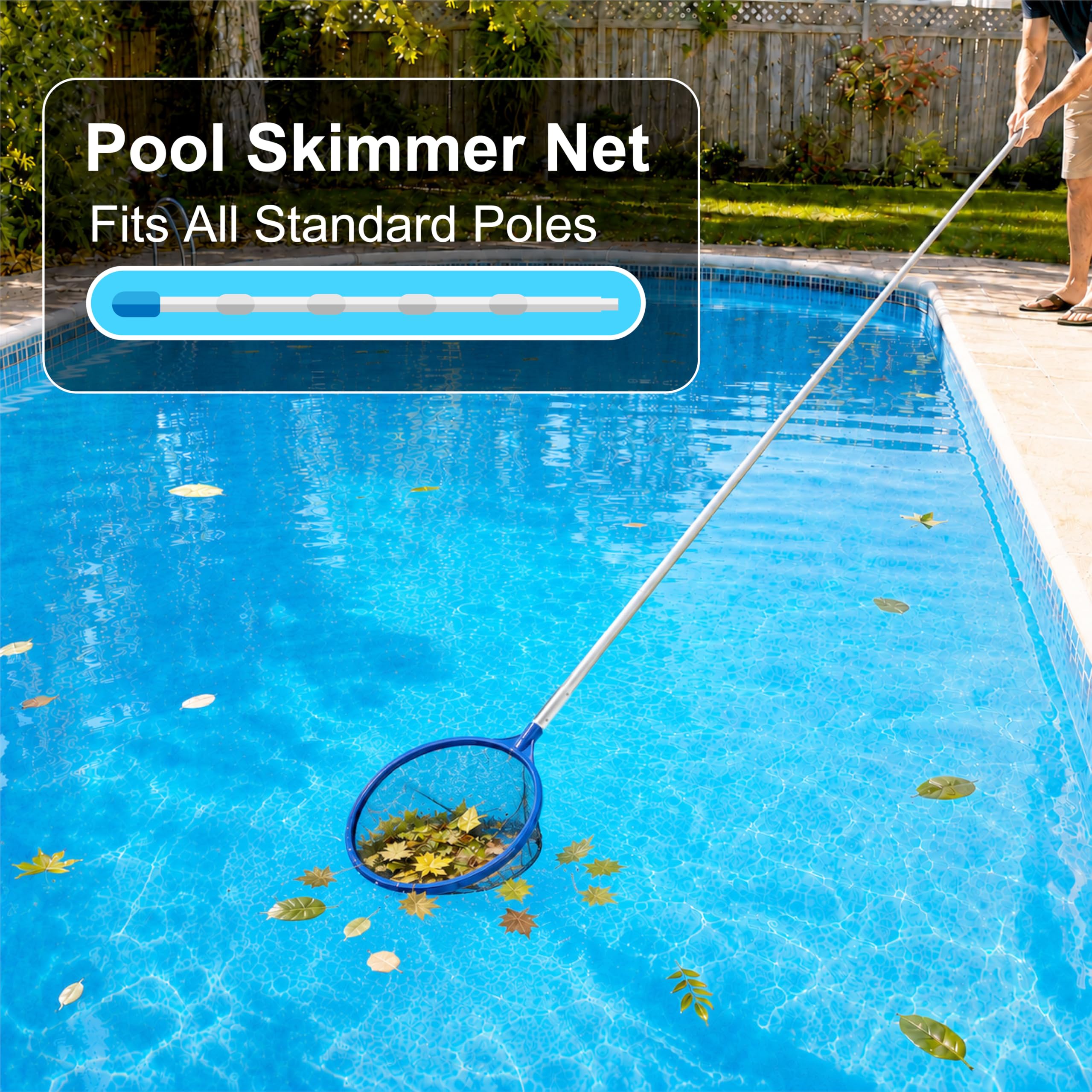 Aspiratore per piscina senza fili con asta telescopica