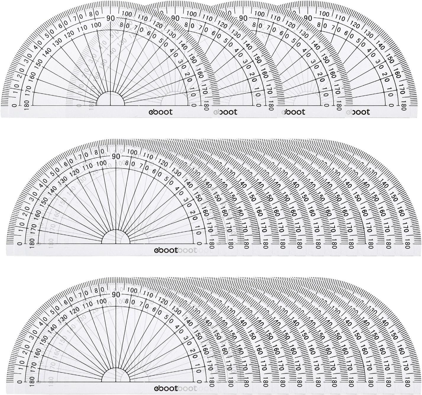 eBoot 28 Pack Clear 180 Degree Plastic Protractors for Angle
