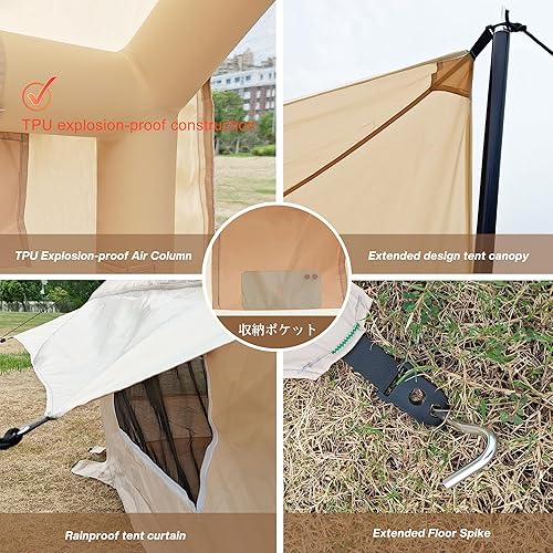 Miniatura 5 de Big Inflatable Outdoor Cabin Tent House for Adults,air Stand up Tents for Adult Family Large Blackout Waterproof Tents 4 People with Rooms carpa