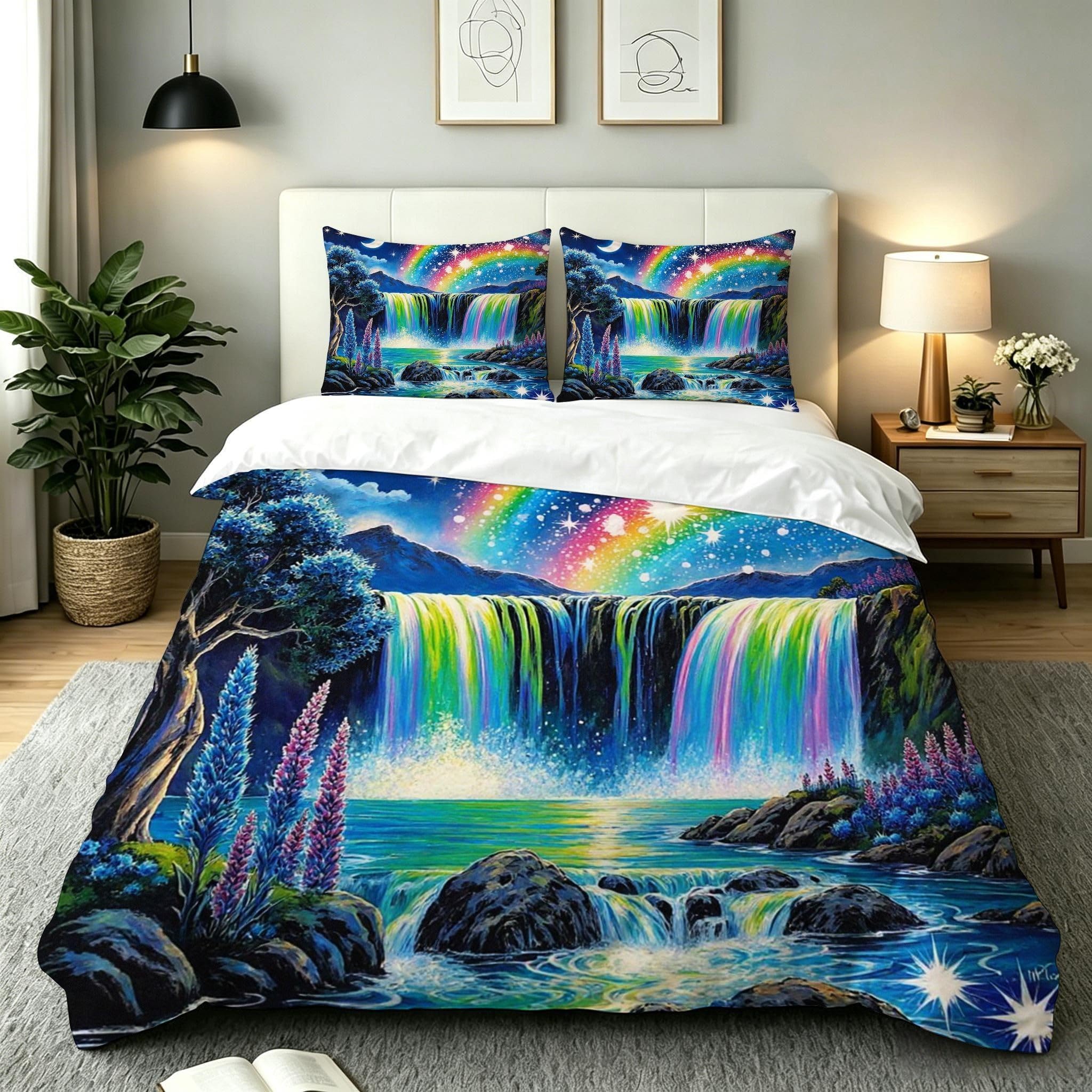 Housse de couette 140x200 cm et taies 65x65 en microfibre pour lit enfant et ado