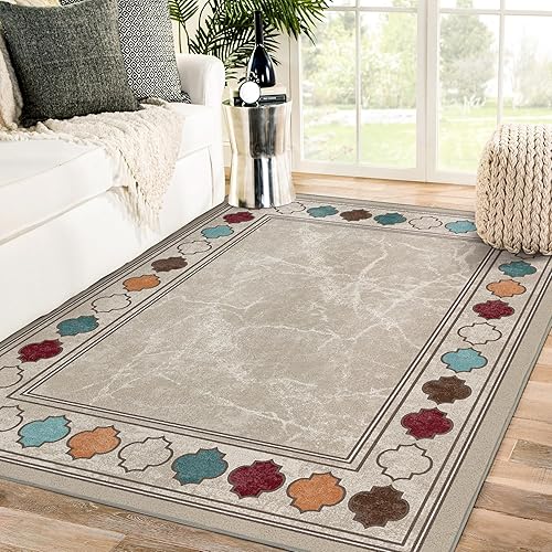 GENIMO Alfombras de área de felpilla de pelo bajo para sala de estar, antideslizantes, lavables a máquina, para interiores, dormitorio, comedor,