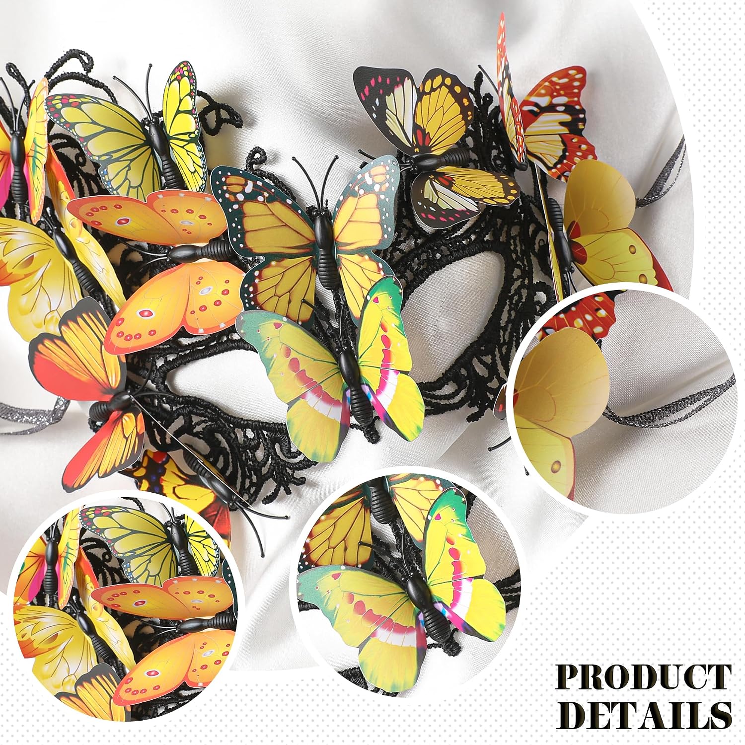 Zinniday Butterfly Masquerade Mask for Women - Renaissance Elf Fairy Masks for Woman Girls Cosplay Prom
