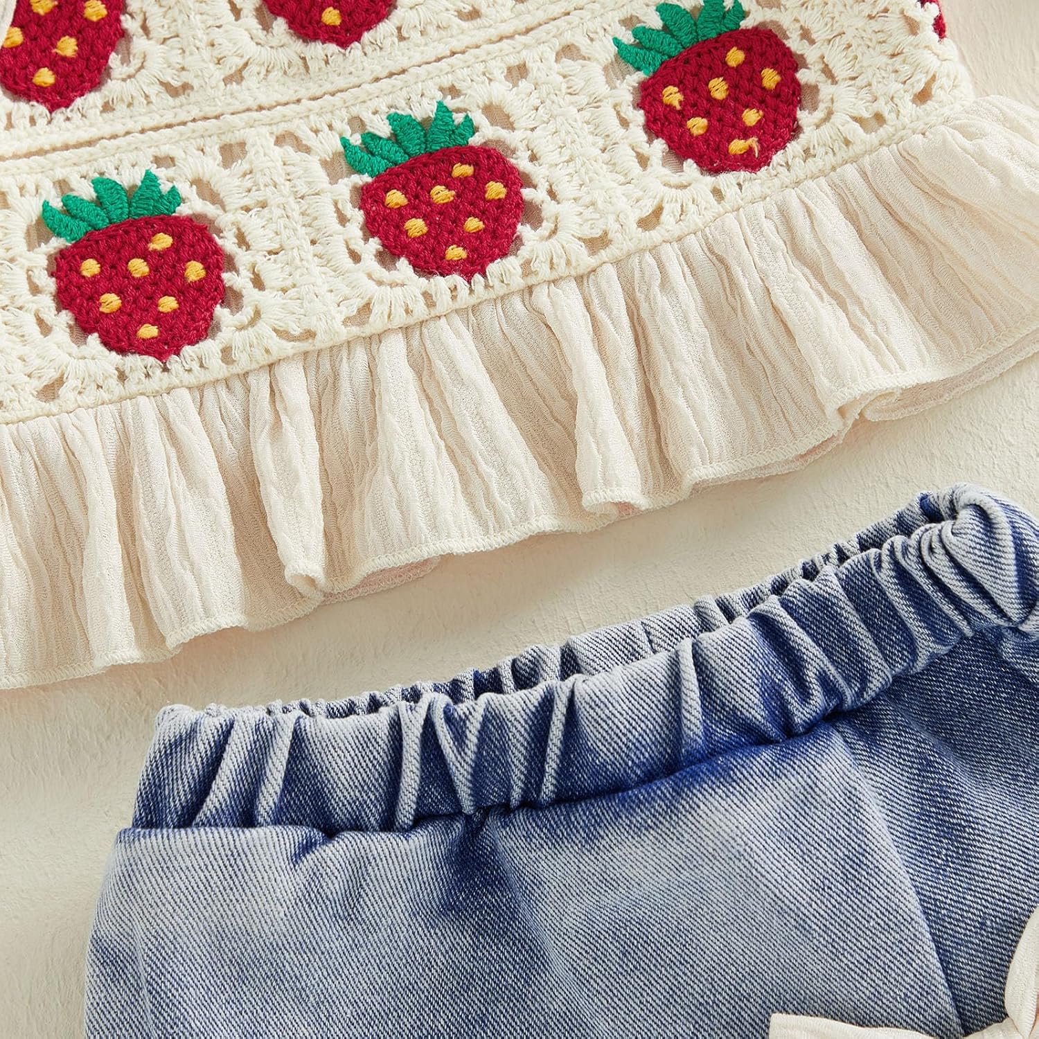 YINGISFITM Toddler Baby Girl Clothes Summer Boho Sleeveless Tank Top Jeans Shorts Skirts Western Outfit Girls Clothing Set - Image 4