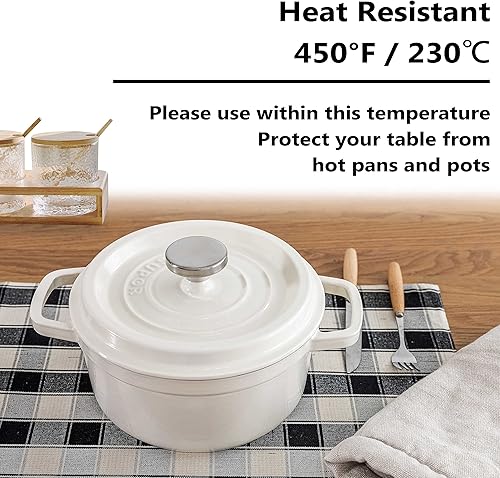 Miniatura 4 de Home Brilliant Buffalo - Juego de 6 manteles individuales a cuadros para mesa de cocina, 13 x 19 pulgadas, blanco y negro