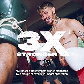 SafeJawz Sports Mouthguard, Dual Layer Premium Mouth Guard with Case for Basketball, Lacrosse, Football, Martial Arts, Hockey, Wrestling, Ice Hockey and All Contact Sports