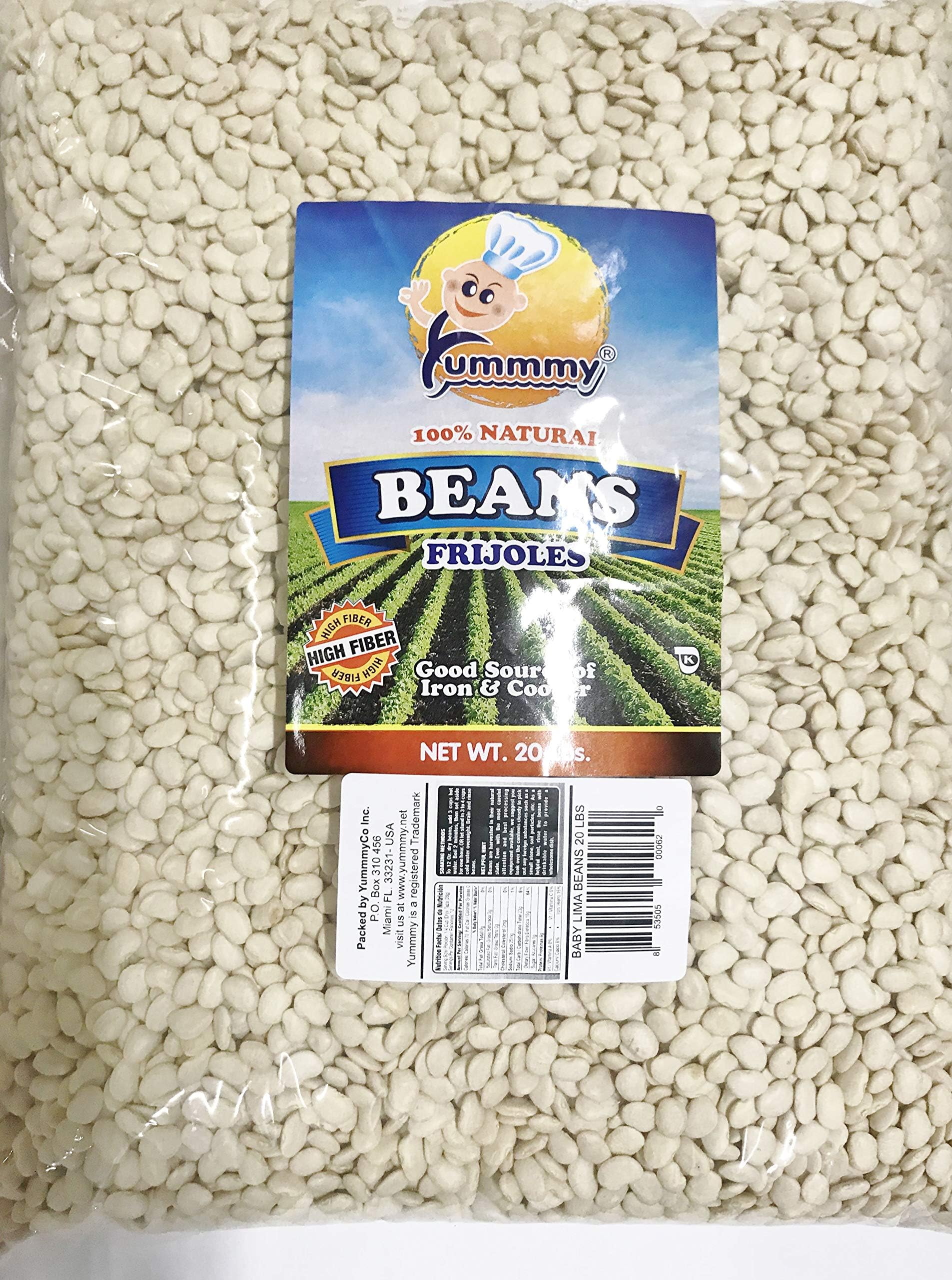 Baby Lima Beans 20 lbs. Yummmy, Kosher certified, All Natural