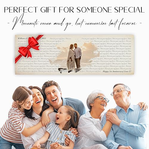 Miniatura 5 de SANTANNA Custom Gift for Husband Music Song Lyrics Print, 1st One Year Anniversary Dance Wedding Song Lyric Poster, Christmas Wall Art Decoration,