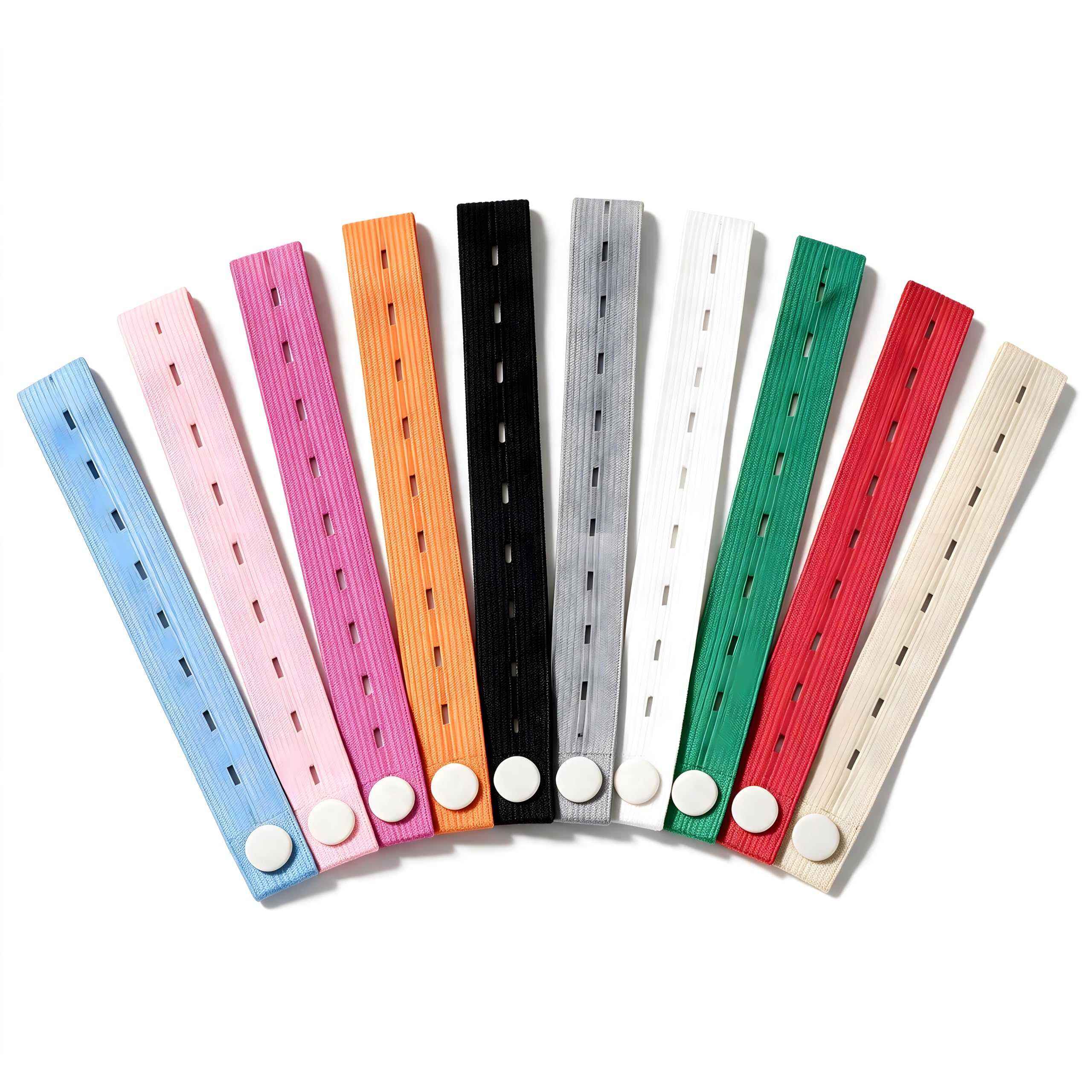 10Pcs Elastic Storage Bands with Button & Buttonholes, Adjustable Roll-Up Clothes Storage Straps for Travel Luggage, Drawer and Closet Organizer, Reusable Multicolor Cord Ties, Pants Waist Extender-image-46