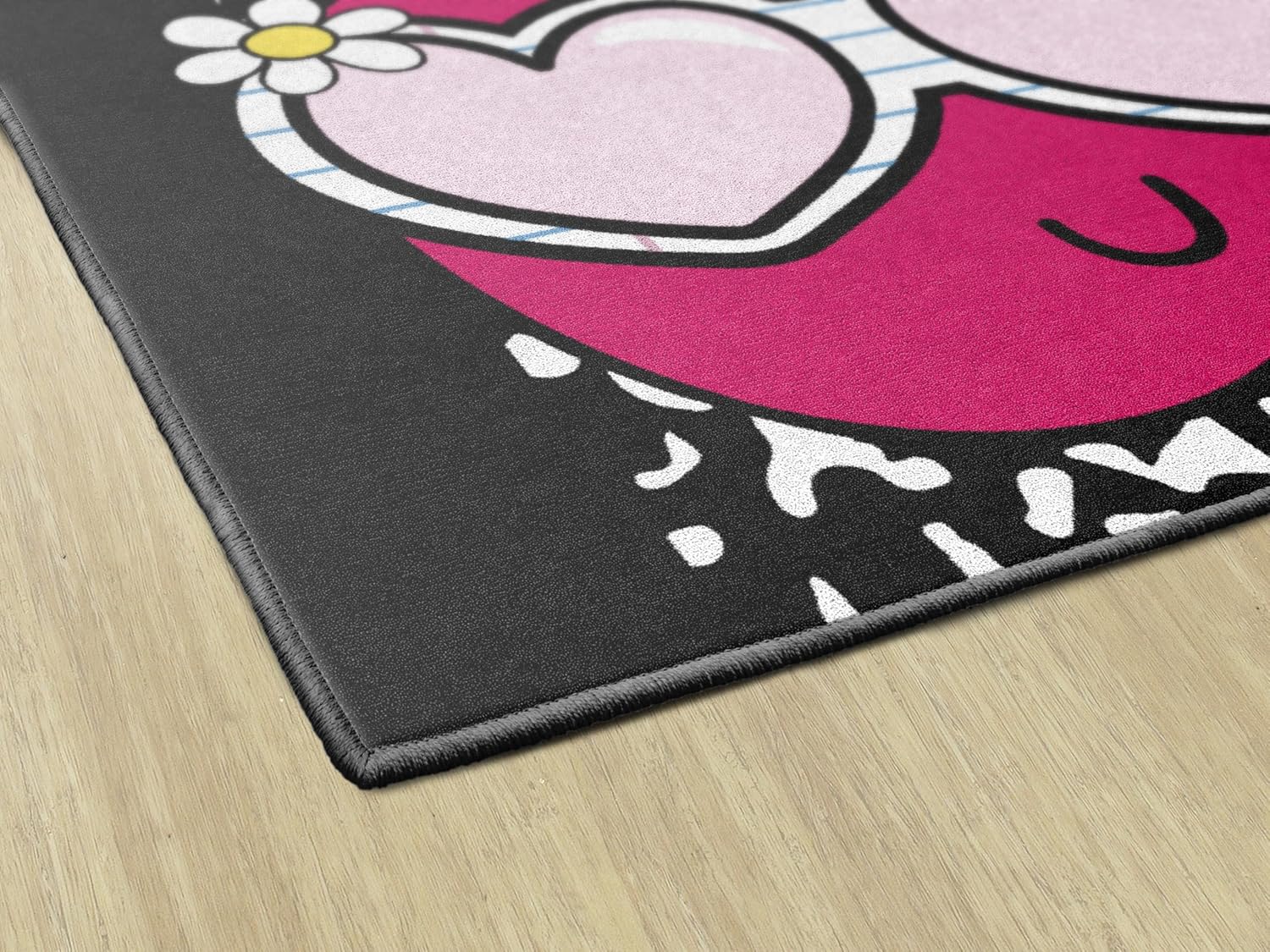 Flagship Carpets School Days Composition Book with Apple & Pencils Educational Area Rug for Kids Room, Children's Classroom Rug for Teaching and Playroom, 7'6" X 12'