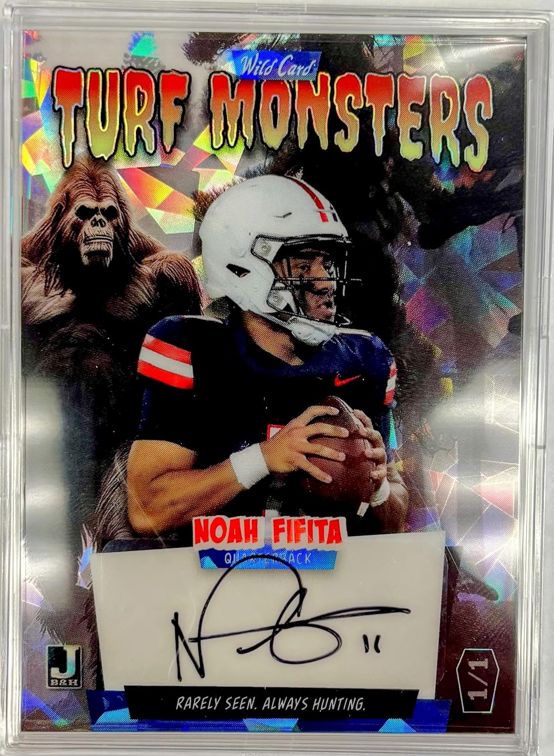 Noah Fifita Autographed Serial Numbered 1/1 Turf Monsters Collectible Football Card- 2024 Wild Card Football Card #ATMBFNF (Arizona)