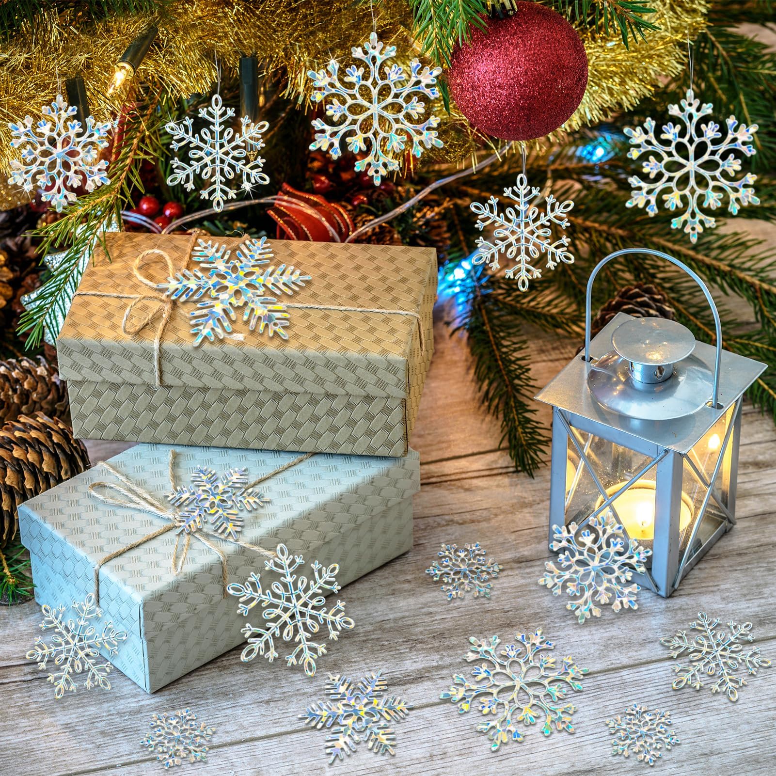 Lot De 16 Décorations De Sapin De Noël – 6 Styles à Suspendre En Acrylique – Flocon De Neige En Forme De Goutte De Glace Pour Décoration De Noël