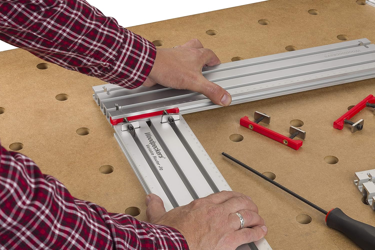 Woodpeckers Variable Router Jig, 18" x 32", Create Perfectly Square Router Templates
