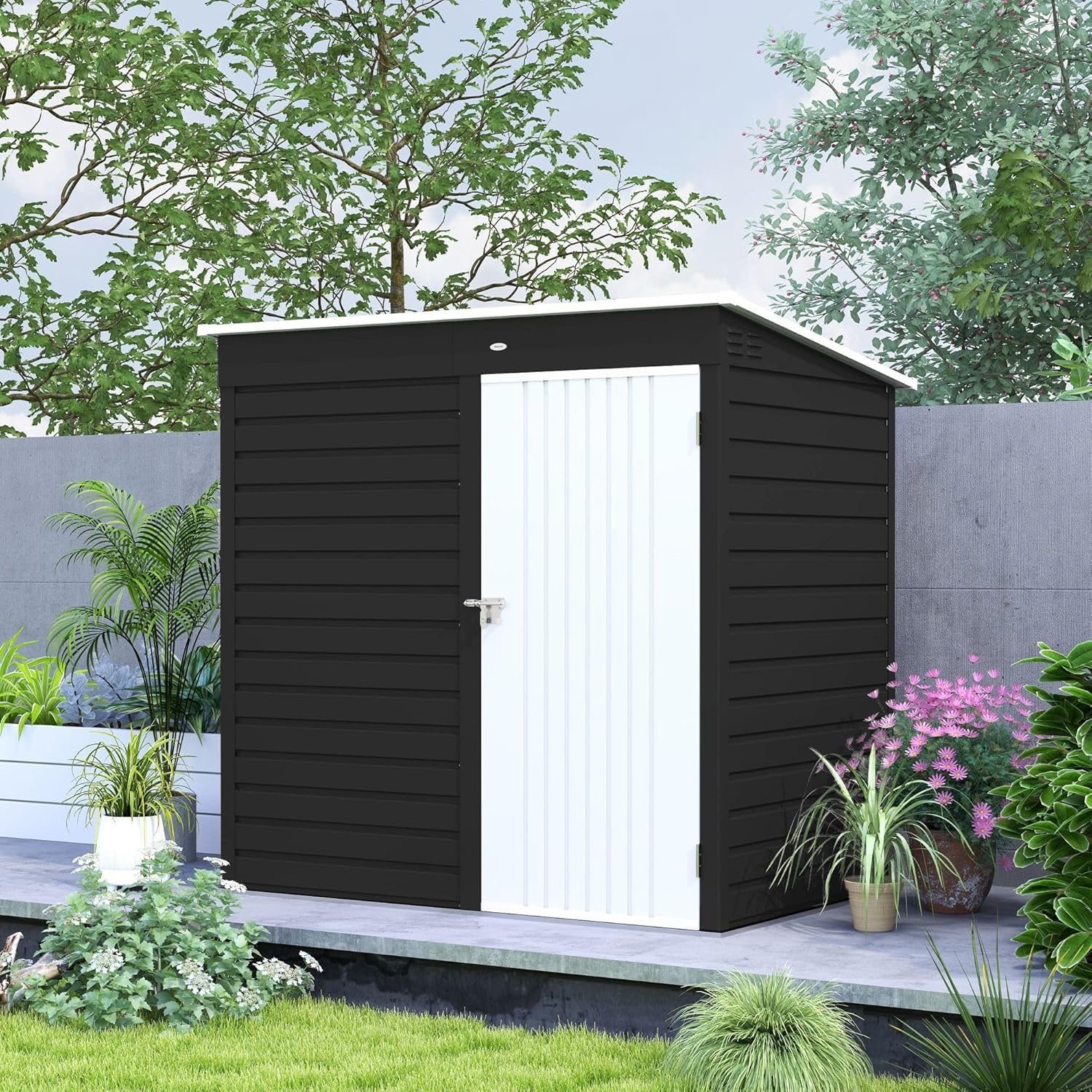 Garden Tool Shed with Garbage Collection