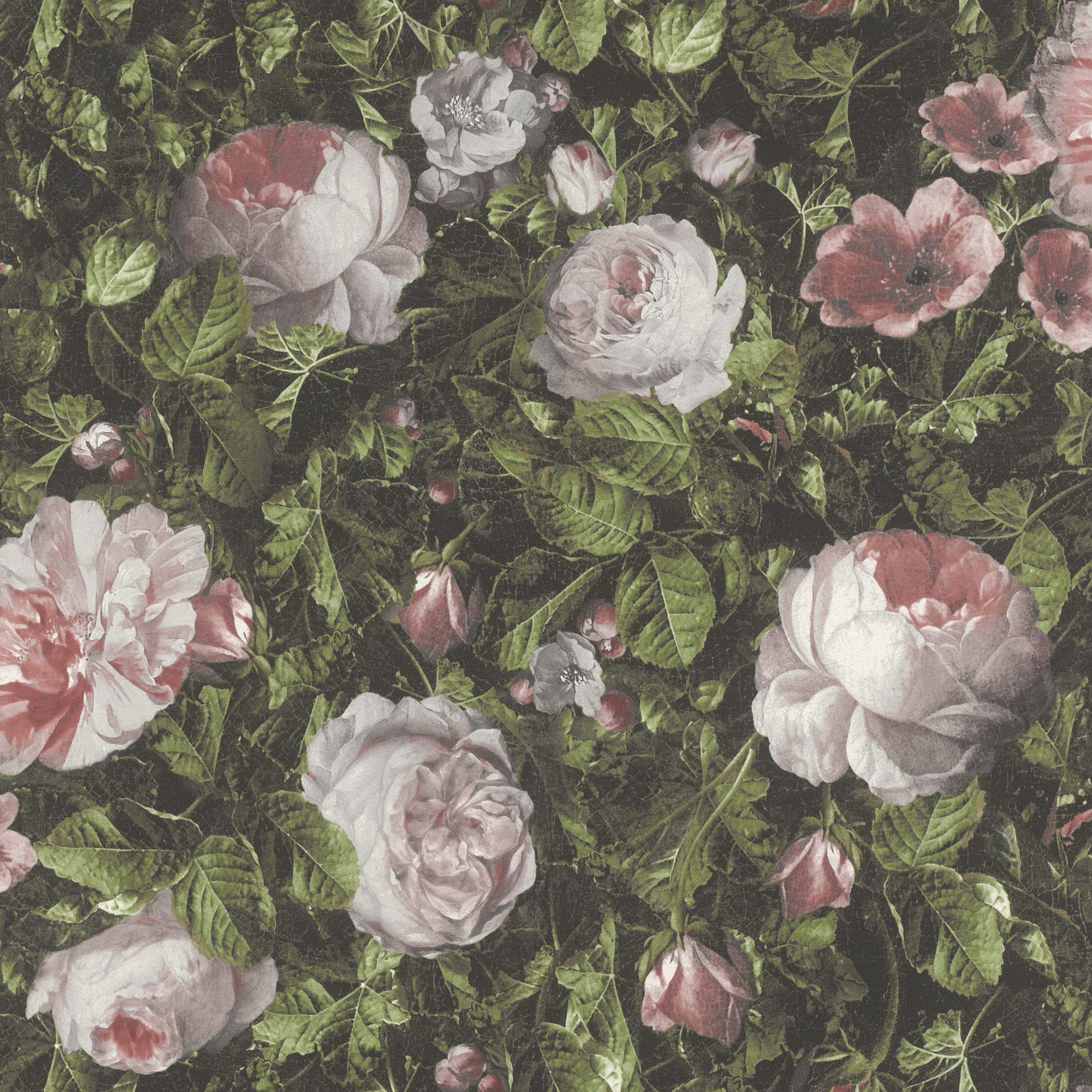 Papier peint floral roses rose clair tapisserie murale Rasch 278316 10m