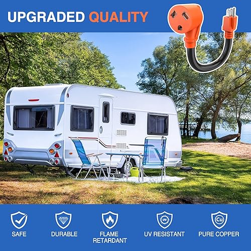 Miniatura 8 de Nilight Cable adaptador de alimentación para caravana de 15 amperios a 30 amperios 110V, alambre de cobre puro resistente calibre 10 ETL listado