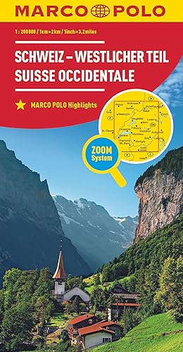 MARCO POLO Regionalkarte Schweiz 01 - westlicher Teil 1:200.000: Wegenkaart Schaal 1 : 200.000