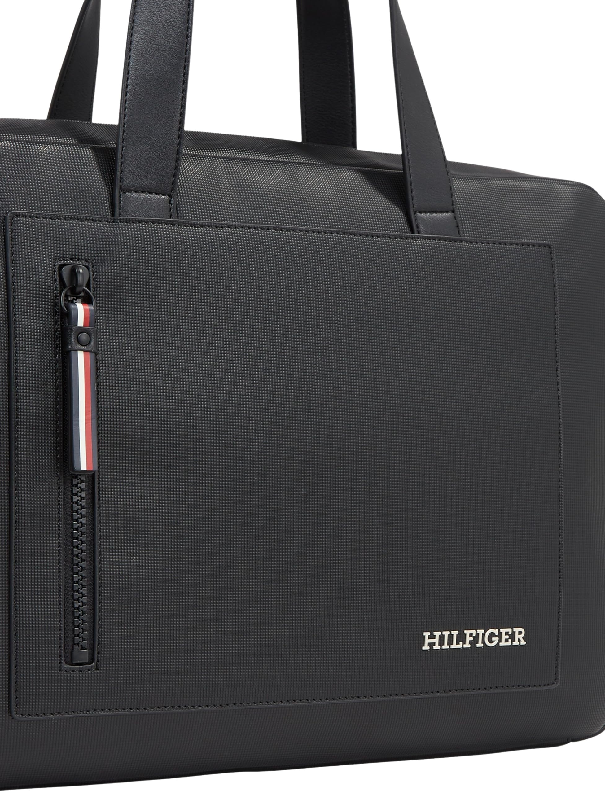 Tommy Hilfiger Sac pour Ordinateur Portable Homme Pique Slim Computer Bag avec Fermeture Éclair, Noir (Black), Taille Unique