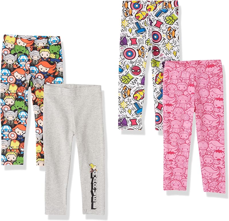 Amazon Essentials Disney | Marvel | Star Wars | Frozen | Princess Girls and Toddlers' Leggings, Multipacks