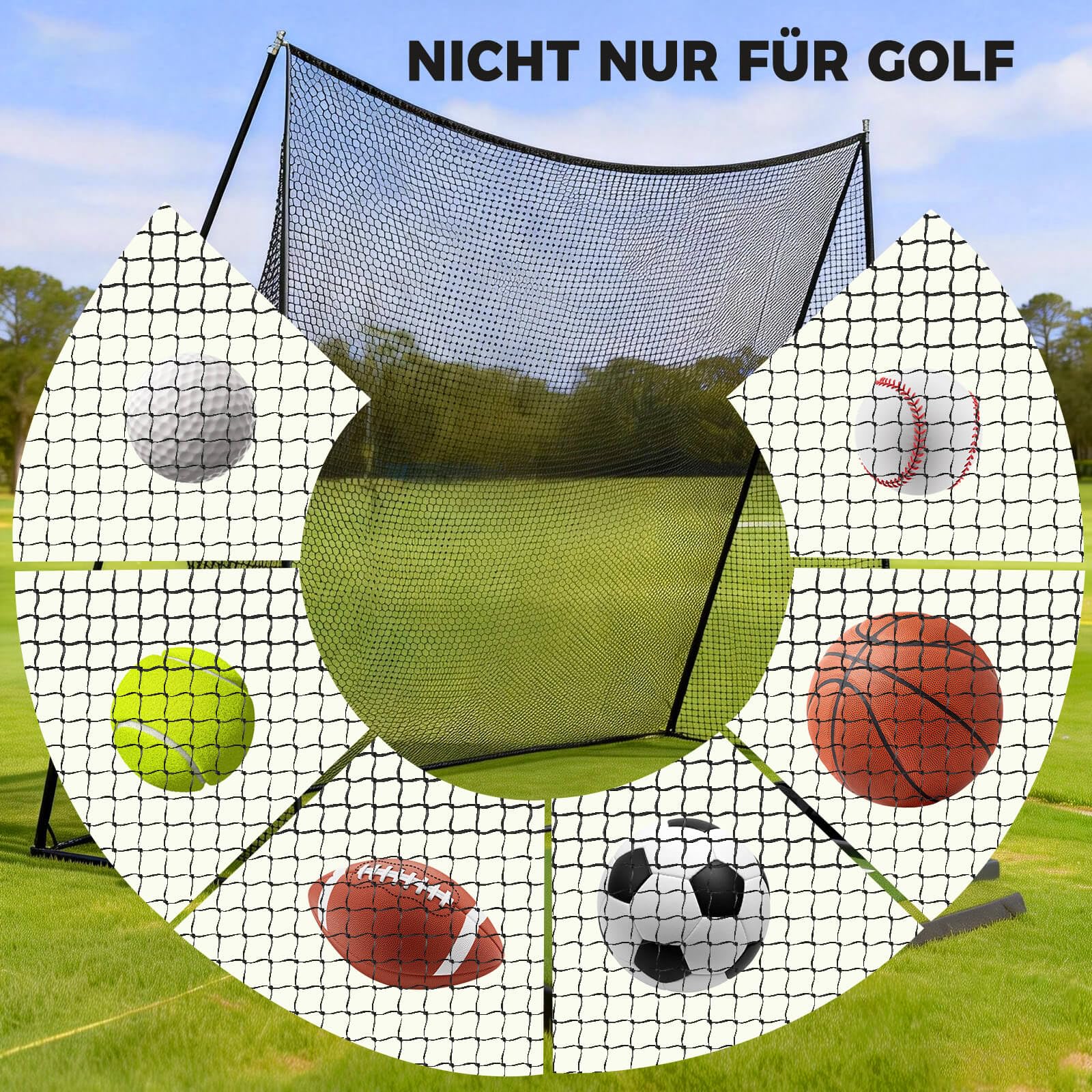 Golf Netz 2,1x3 m,Groß & Tragbares Golf-Übungsnetz mit Tasche für Innen & Außen Garten, Haus und Training – Praktische Golf Trainingshilfen & Zubehör